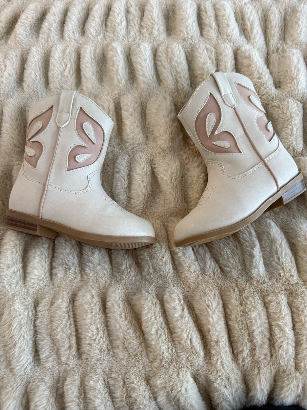 The Children's Place Cream and Blush Girls' Western Boots